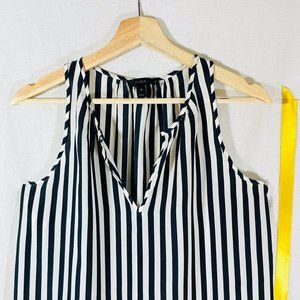 J. Crew, Navy, and White Silk Tank